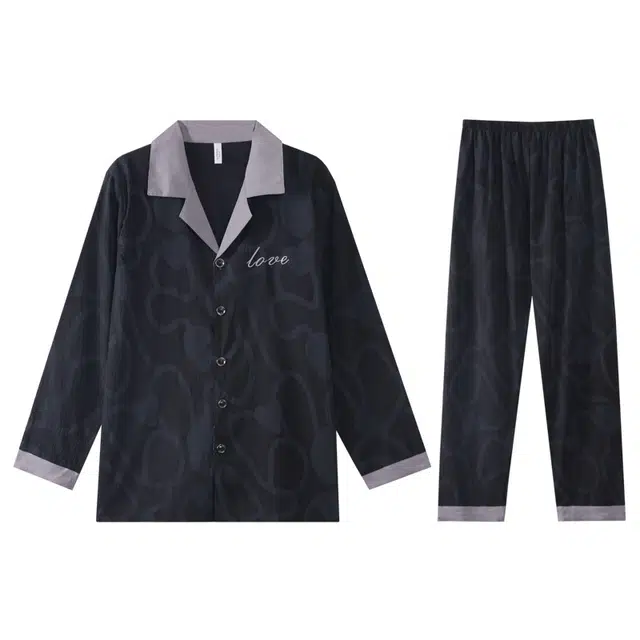 向薇 春夏秋冬季云朵棉长袖男士可外穿青年家居服睡衣套装 男款