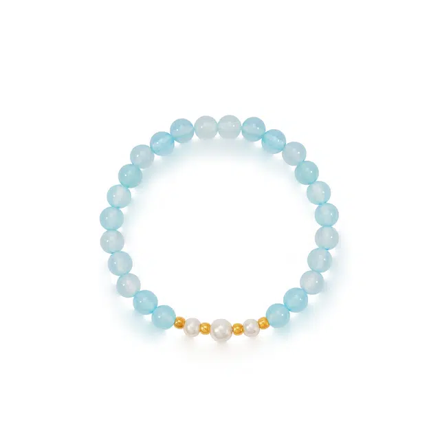 曼卡龙 蔚蓝珍宝 精致 玉髓 手串 女款