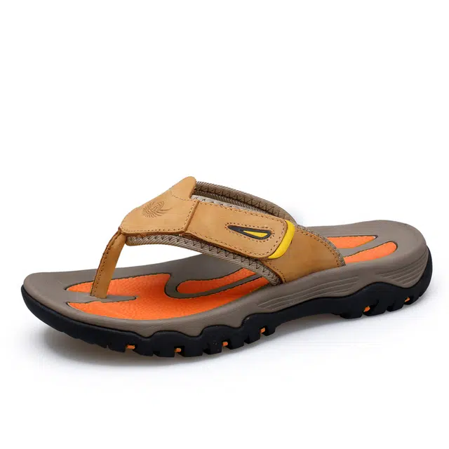 南极人 夏季外穿真皮舒适百搭休闲简约时尚潮流户外轻便复古厚底经典夹趾一脚蹬拼色日常通勤 镂空 抗菌防磨防臭静音人字拖鞋 男款