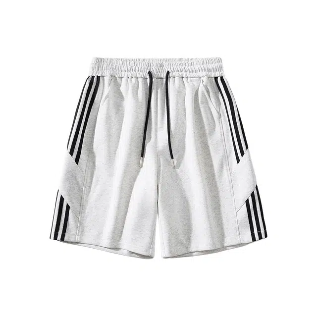 【dme】 美式拼接三条杠抽绳运动裤夏季潮牌宽松直筒五分休闲短裤 男女同款