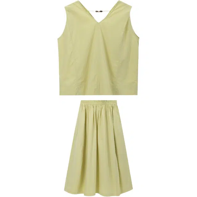 谜秀 无袖时尚上衣半身裙裙装套装 女款