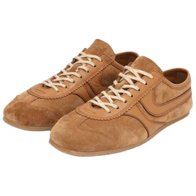 Dries Van Noten Suede Low Lace-Up Sneakers Brown