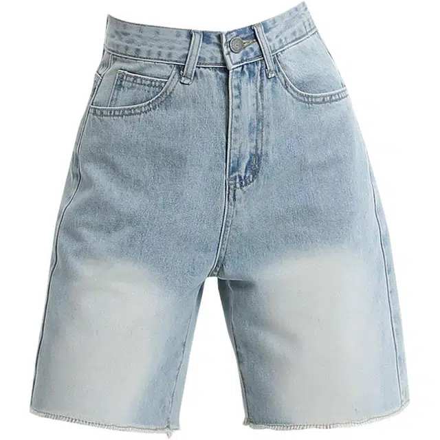 拾籍 时尚高腰设计休闲舒适简约五分裤牛仔短裤 女款