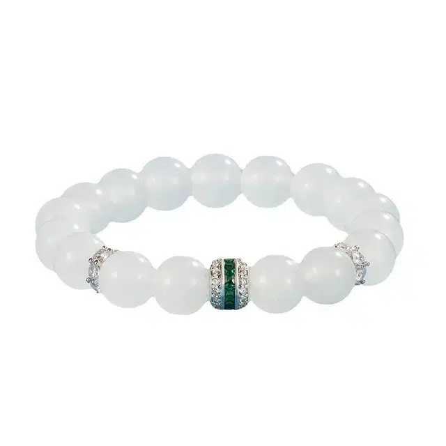 迈奇的礼物 招财 清冷感 旺财 转运 新中式 国潮 文艺 白月光 清新甜美 复古小众高级气质优雅百搭高颜值爆款 白水晶 手串 男女同款情侣款