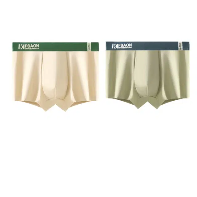 北极绒 纯棉夏季抗菌纯色简约平角裤中腰内衣裤套装 男款