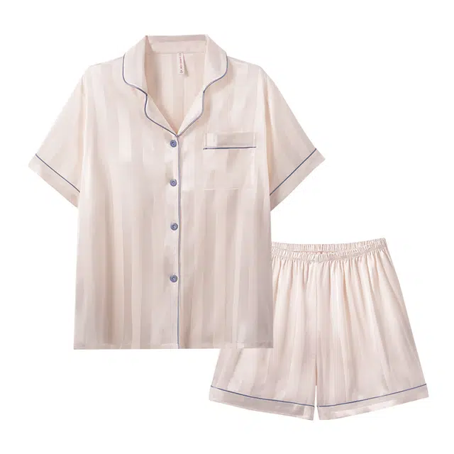 顶瓜瓜 冰丝面料免穿文胸简约舒适可外穿家居服睡衣套装 女款