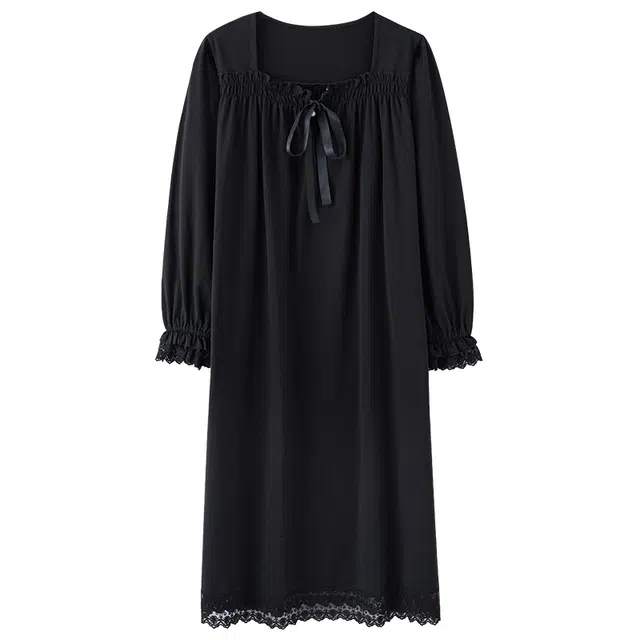 怀尔蔚 舒适薄款休闲时尚长袖家居服睡裙 女款