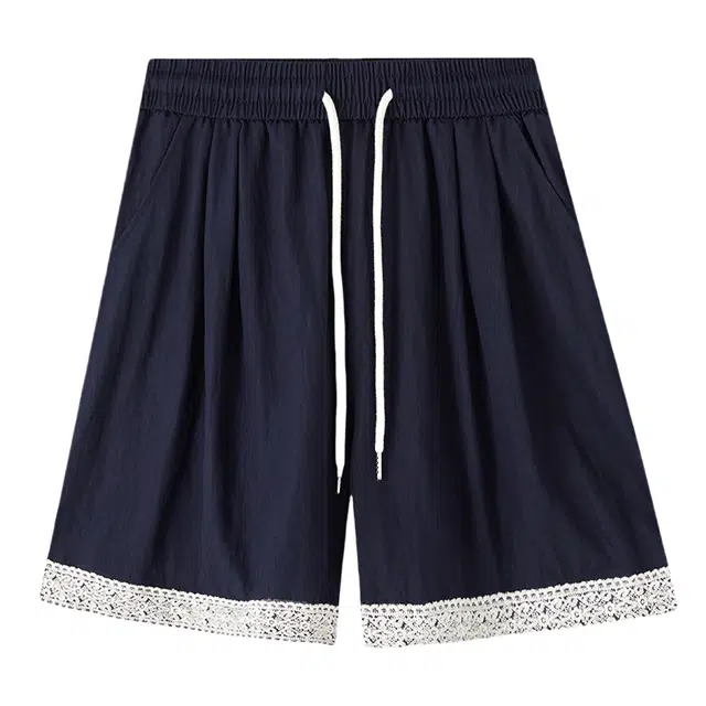 思蓓儿 蕾丝拼接高腰显瘦百搭简约通勤牛仔短裤 女款