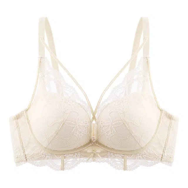 戴维诗 蕾丝内衣女小胸聚拢显大收副乳防下垂法式性感夏季薄款文胸 女款