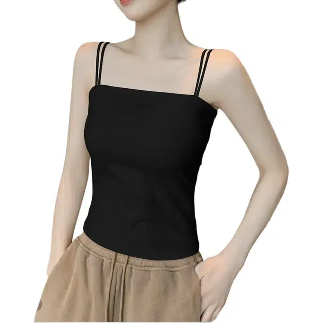 善己 纯色吊带一体带胸垫休闲百搭修身背心 女款
