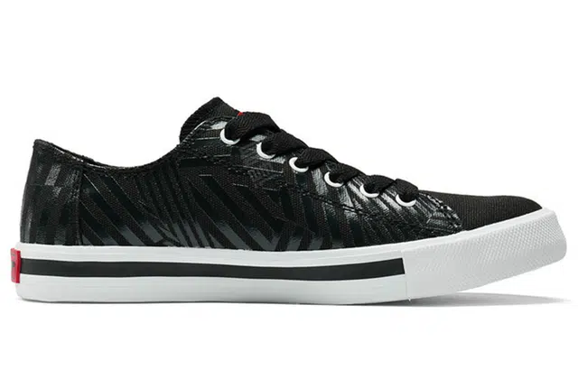 特步 潮流时尚 低帮 板鞋 女款 黑色