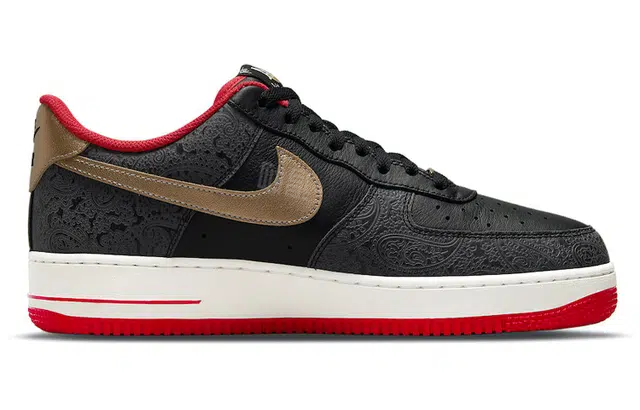 Nike Air Force 1 Low Black Red Gold