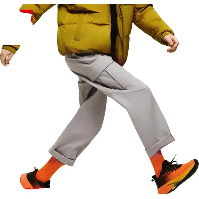 超级安踏 运动生活系列 纯色中腰系带舒适透气直筒休闲裤 男款 耐久灰