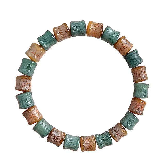 嫒柯 国潮新中式轻奢高级转运招财文玩盘玩大吉大利万事如意佛珠念珠复古风文艺风#好运 菩提子/菩提籽 手串 男女同款情侣款