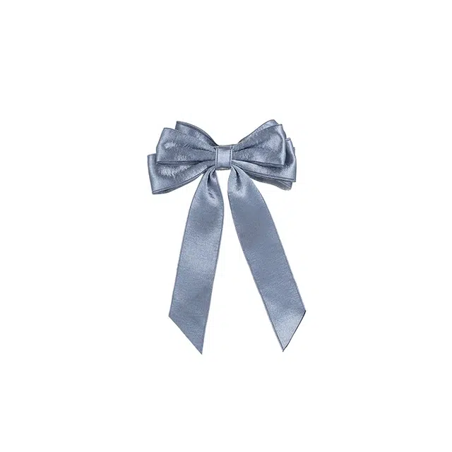 水中玉 蝴蝶结飘带丸子头抓夹后脑勺鸭嘴夹高级感发卡夹子头饰 亚克力 发夹 女款