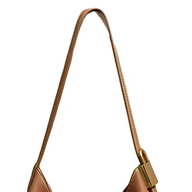 恒源祥 时尚百搭简约 头层牛皮 单肩包 女款 金棕