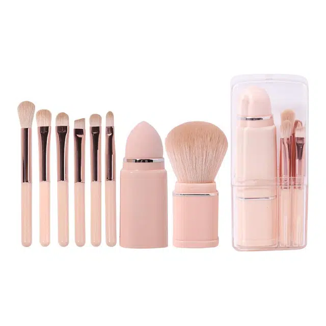 顽顽  便携款八合一伸缩化妆刷套装旅行套刷眉刷