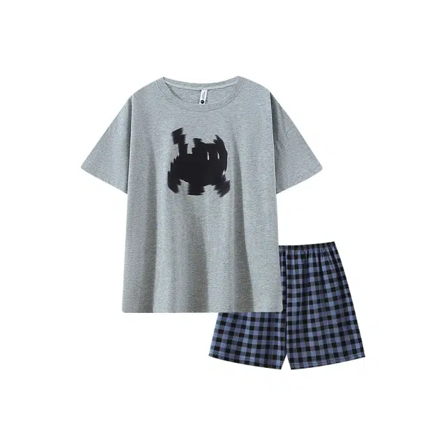 顶瓜瓜 纯棉简约舒适可外穿家居服睡衣套装 女款