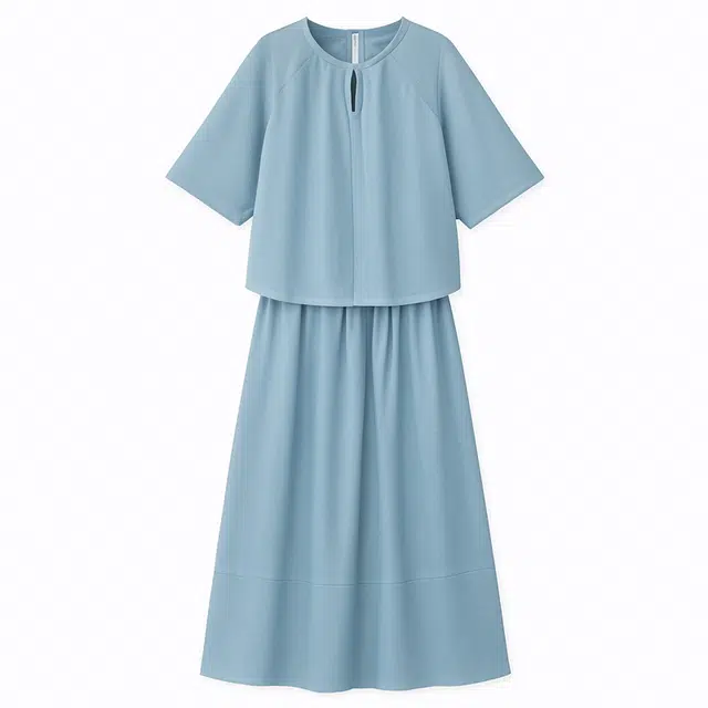 潞优野 衬衫半身裙两件套洋气裙装套装 女款