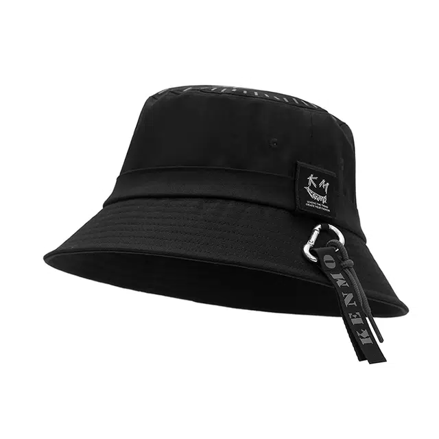 肯默 个性挂扣飘带笑脸设计遮阳防晒 棉 渔夫帽 男女同款情侣款