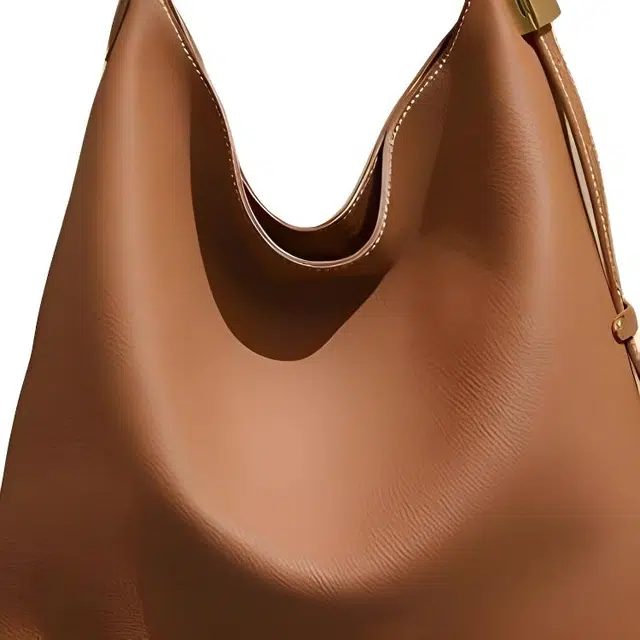 恒源祥 时尚百搭简约 头层牛皮 单肩包 女款 金棕