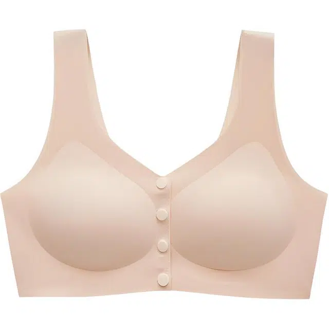 草本初色 大码前扣式妈妈薄款半固定无痕内衣女美背高弹聚拢承托收副乳文胸 女款