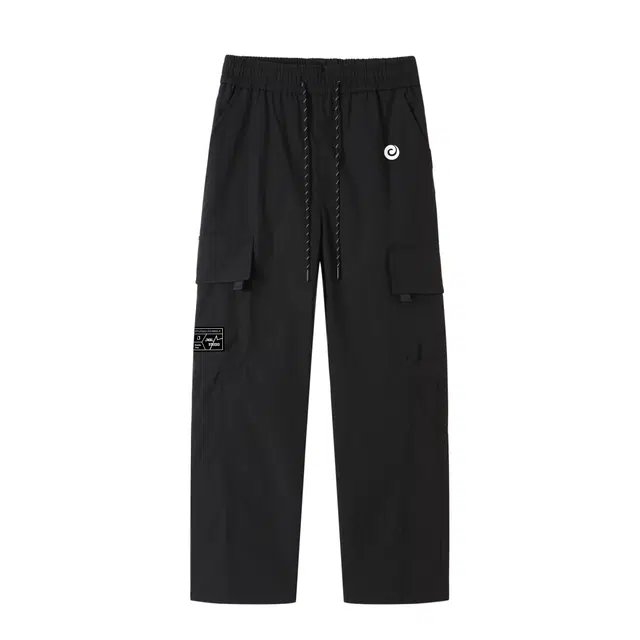 金贝勒 百搭简约美式高街舒适中腰直筒宽松系带休闲裤 男女同款