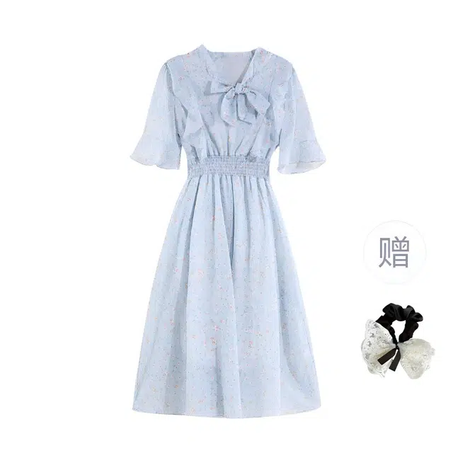 涂诗菲 通勤简约舒适百搭短袖连衣裙 女款