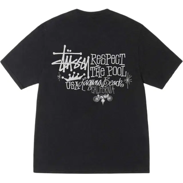 Stussy SS25 RESPECT THE POOL TEE PIGMENT DYED logoT