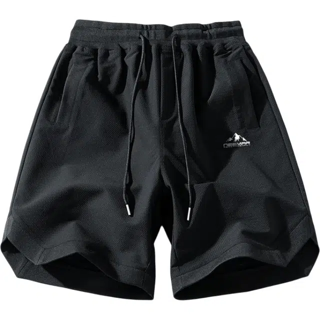 红蜻蜓 美式复古纯色字母设计感高街设计感经典基础款透气舒适宽松百搭日常通勤潮流时尚简约直筒休闲短裤 男女同款