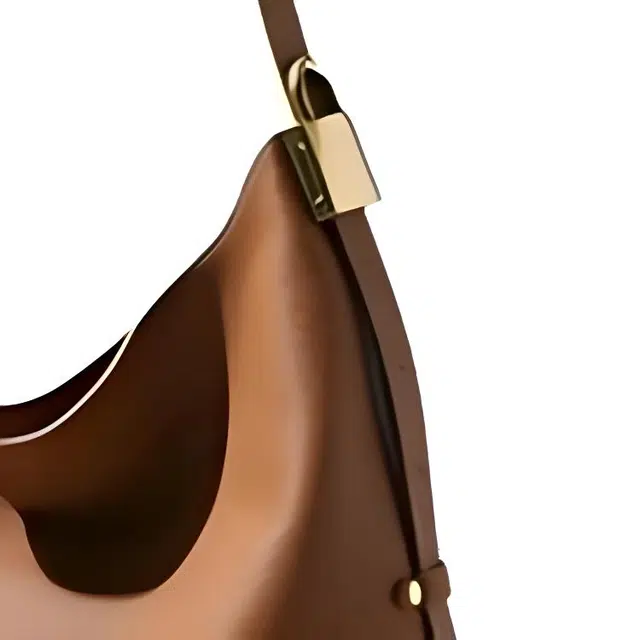 恒源祥 时尚百搭简约 头层牛皮 单肩包 女款 金棕