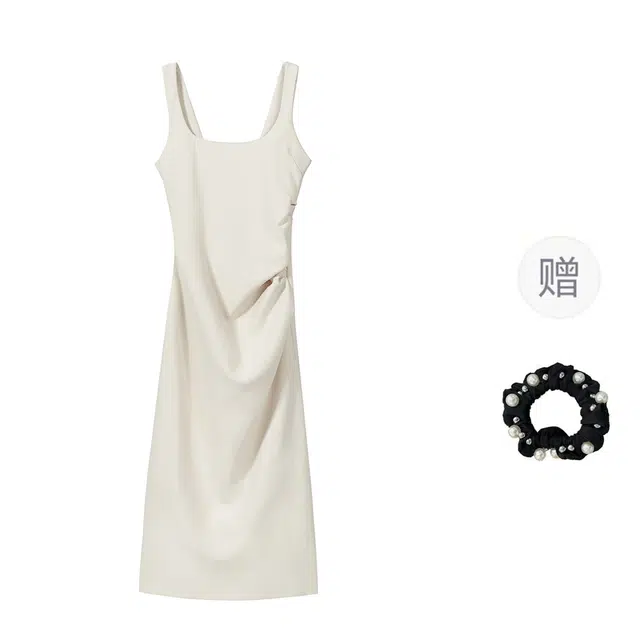 雾闪闪 百搭时尚简约无袖连衣裙 女款