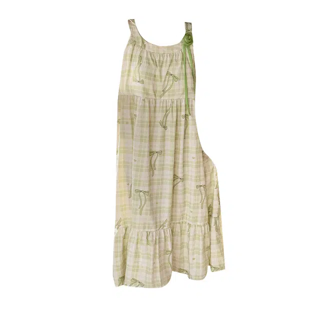 欧诗帛 云朵棉带胸垫睡衣女士甜美可爱学生韩版吊带夏季可外穿家居服睡裙 女款