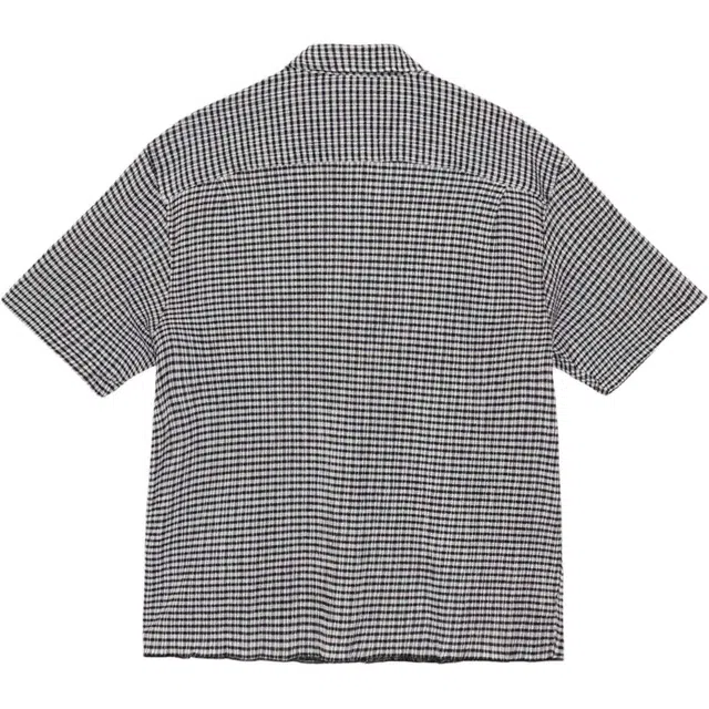Stussy SS25 CRINKLED CHECK SS SHIRT logo