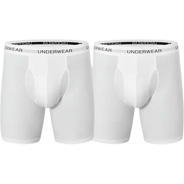 潞优野 纯棉抗菌透气平角裤加长款防磨腿运动内裤 男款