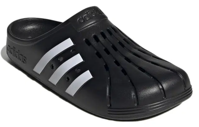 adidas Adilette Clogs Black White