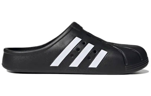 adidas Adilette Clogs Black White