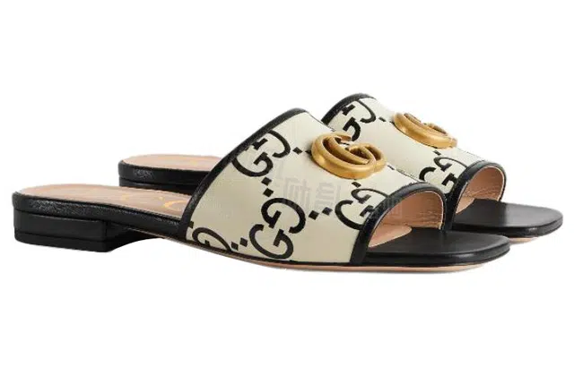 Gucci Slide Sandals Black White