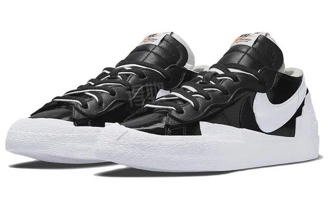 Sacai x Nike Blazer Low black patent leather