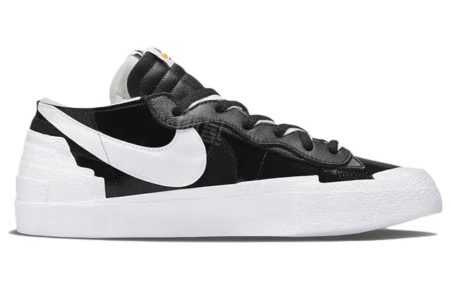 Sacai x Nike Blazer Low black patent leather