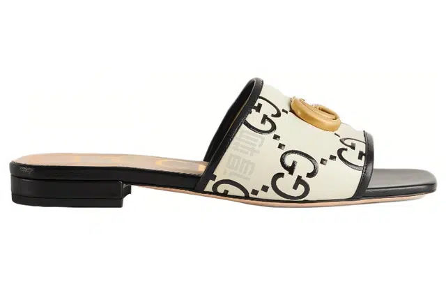 Gucci Slide Sandals Black White