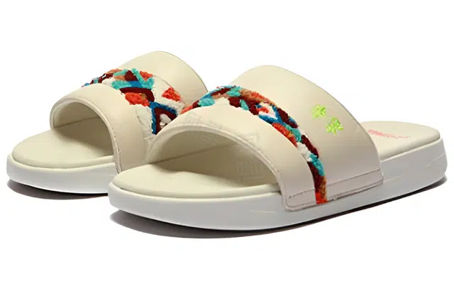 中国李宁 舒适百搭 一字拖鞋 女款 蛋奶灰