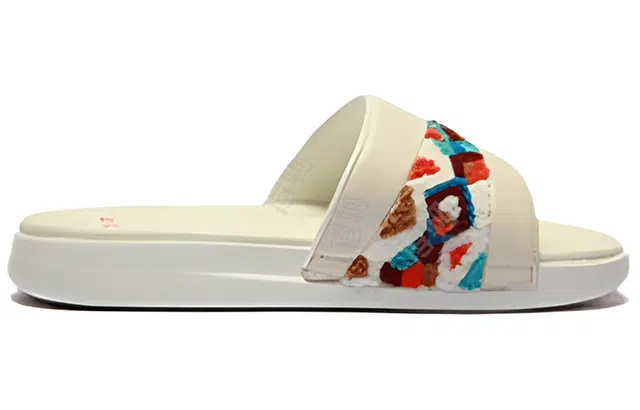 中国李宁 舒适百搭 一字拖鞋 女款 蛋奶灰