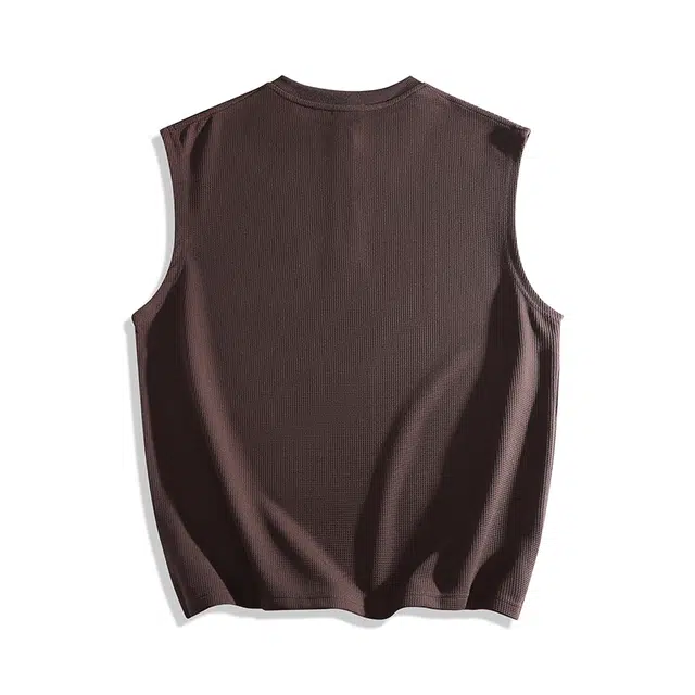 前进牛 美式休闲高街潮牌圆领半拉链利落感抗皱透气潮流宽松简约情侣背心 男女同款