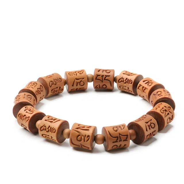 三檀小舍 六字真言  国风国潮 新中式复古 小众简约高级 檀木 手串 男女同款情侣款