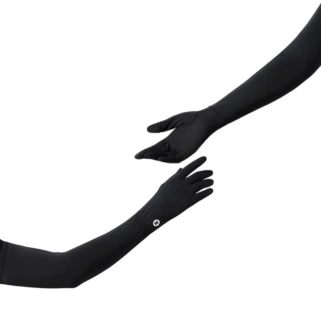 南极人 冰丝袖套手套一体防紫外线冰袖夏季开车骑行电动车加长款护手臂套遮阳透气露指 锦纶 防晒袖 女款