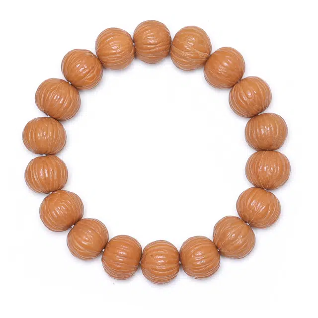 灵晔 新中式国潮原籽精品饱满佛珠手持简约素圈百搭小众招财纳福平安喜乐诸事顺遂手饰#好运连连 猴头核桃 手串 男女同款情侣款