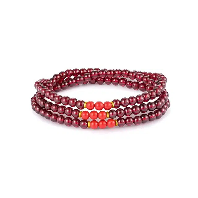 【赤曳】 眰恦 五行属火 养气血 提升气质小众设计 国风禅意 新中式国潮复古多圈转运时来#好运天然石榴石手串 女款