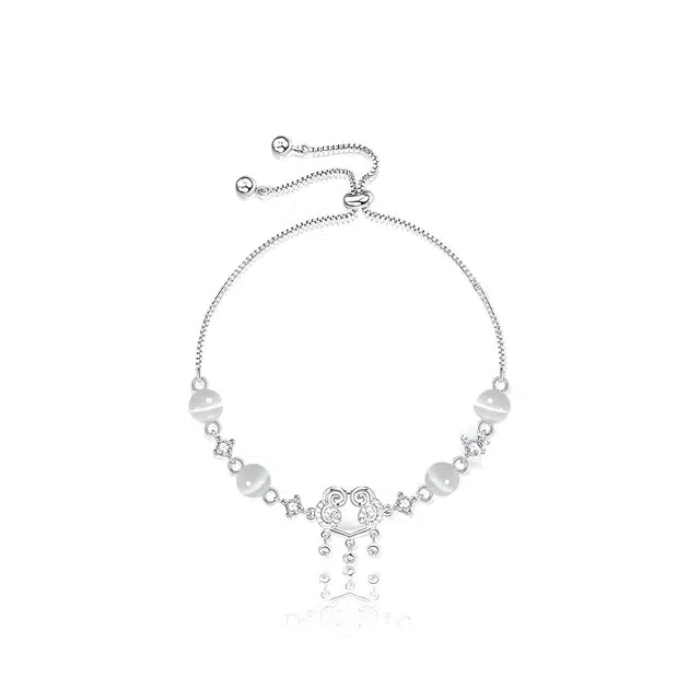 克兰茜 三清平安锁 平安喜乐福气满满新中式国风精致高级感手饰 一帆风顺日常长命锁 节日生日送礼女生好运 铜 树脂 手链 女款