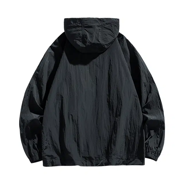 【dme】 美式潮流个性机能风登山跑步健身简约户外纯色凉感连帽轻薄通勤无性别主义外套防晒服 男女同款